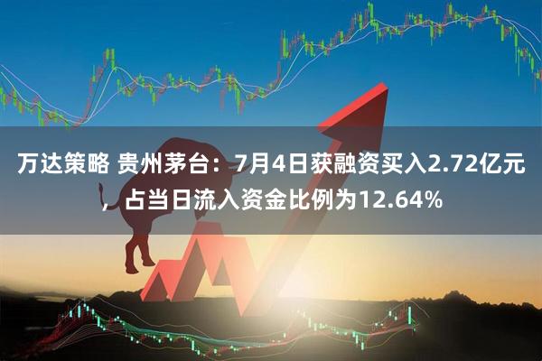 万达策略 贵州茅台：7月4日获融资买入2.72亿元，占当日流入资金比例为12.64%